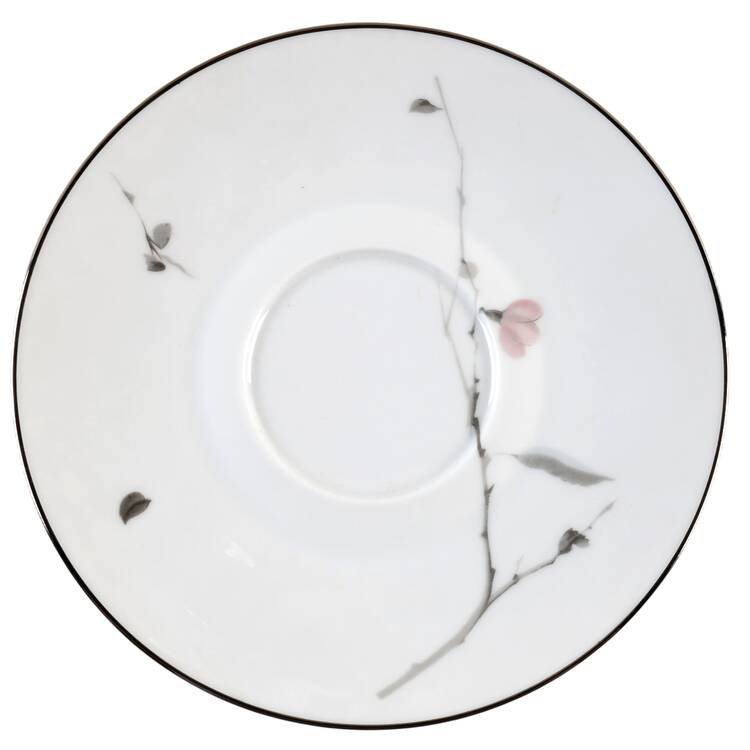 Japanese Quince (Platinum Trim) Saucer for Footed Cream Soup Bowl