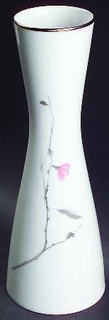 Japanese Quince (Platinum Trim) 10" Vase