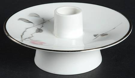 Japanese Quince (Platinum Trim) Single Light Candlestick