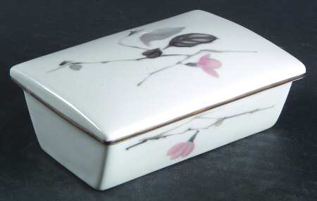 Japanese Quince (Platinum Trim) Cigarette Box & Lid