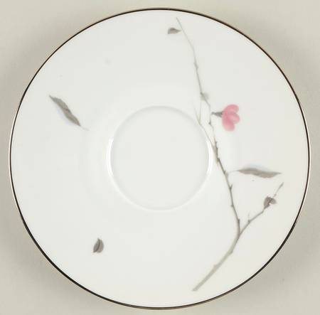 Japanese Quince (Platinum Trim) Saucer for Cream Soup Bowl & Lid