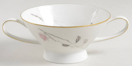 Japanese Quince (Gold Trim) Footed Cream Soup Bowl