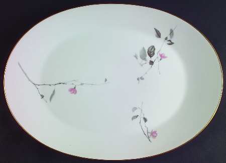 Japanese Quince (Gold Trim) 15" Oval Serving Platter