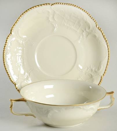 Jennifer Flat Cream Soup Bowl & Saucer Set