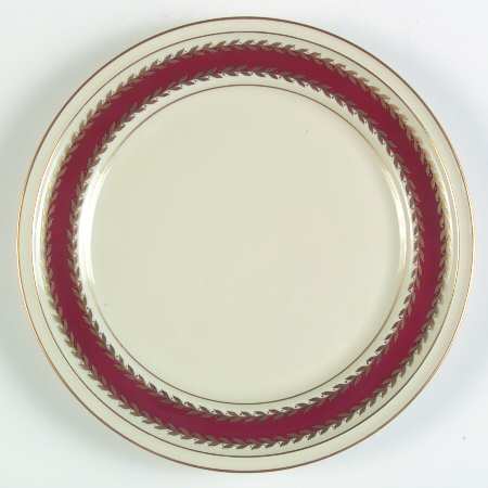 Josephine (Ivory, Maroon Band) Salad Plate