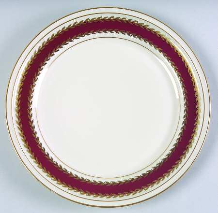 Josephine (Ivory, Maroon Band) Salad Plate