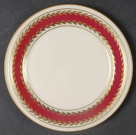 Josephine (Ivory, Maroon Band) Bread & Butter Plate