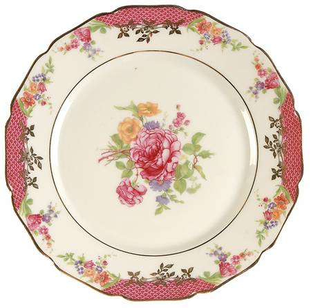 King's Rose (Cream Background, Scalloped) Bread & Butter Plate