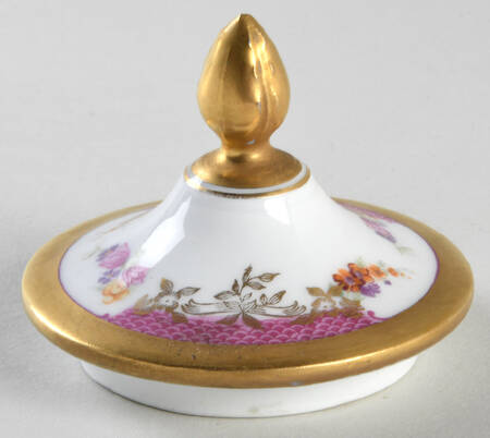 King's Rose (White Background, 1-2" Gold) Lid for Sugar Bowl