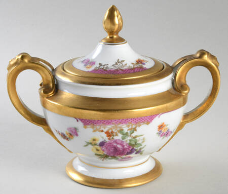 King's Rose (White Background, 1-2" Gold) by Rosenthal - Continental