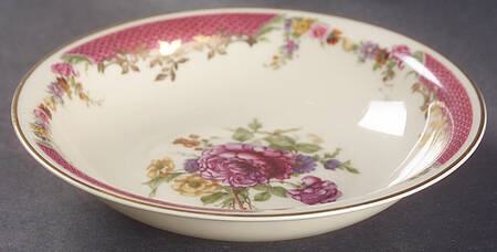 King's Rose (Cream Background, Smooth) Rim Fruit/Dessert (Sauce) Bowl