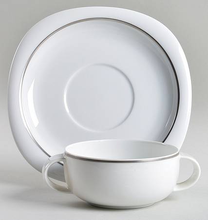 Lanka Suomi Flat Cream Soup Bowl & Saucer Set