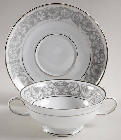 Leonardo Footed Cream Soup Bowl & Saucer Set