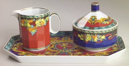 Le Roi Soleil Creamer & Sugar with Lid & Tray Set