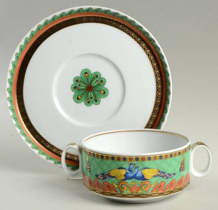 Le Voyage De Marco Polo Flat Cream Soup Bowl & Saucer Set