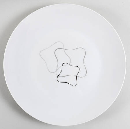 Linear Grey and Black 11" Chop Plate (Round Platter)