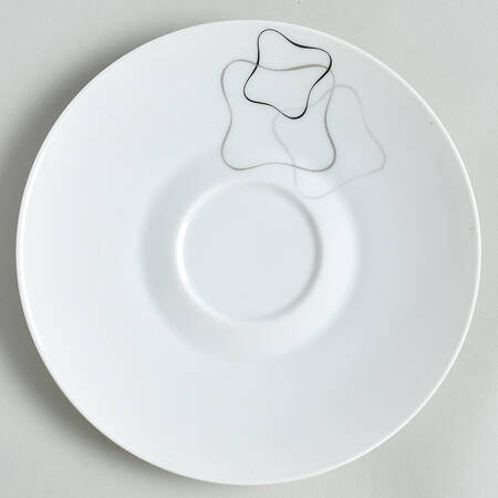 Linear Grey and Black Saucer for Footed Cup