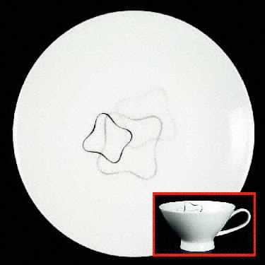 Linear Grey and Black Large Dinner Plate