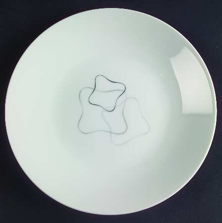 Linear Grey and Black Dessert/Pie Plate