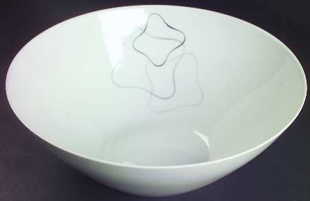 Linear Grey and Black 10" Large Salad Serving Bowl