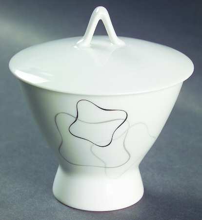Linear Grey and Black Sugar Bowl & Lid