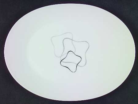 Linear Grey and Black 9" Oval Serving Platter