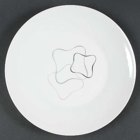 Linear Grey and Black Dinner Plate