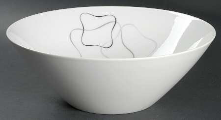 Linear Grey and Black 9" Round Vegetable Bowl