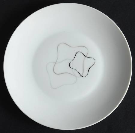 Linear Grey and Black Salad Plate