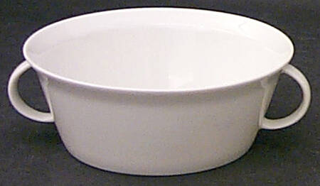 Linear Berlin White Flat Cream Soup Bowl
