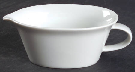 Linear Berlin White Individual Gravy Boat