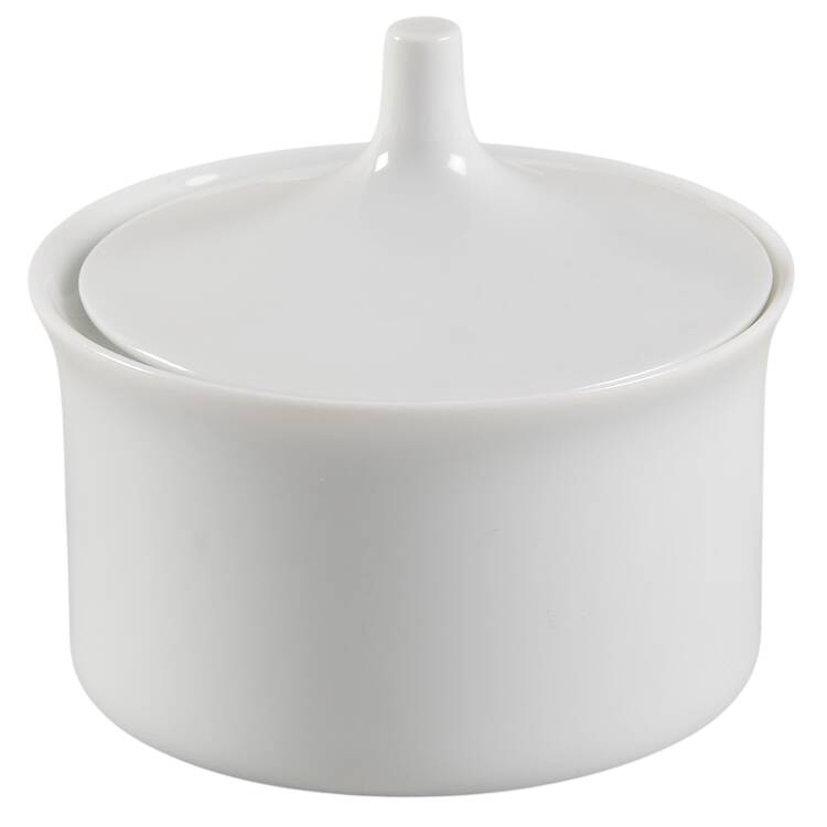 Linear Berlin White Mini Sugar Bowl & Lid