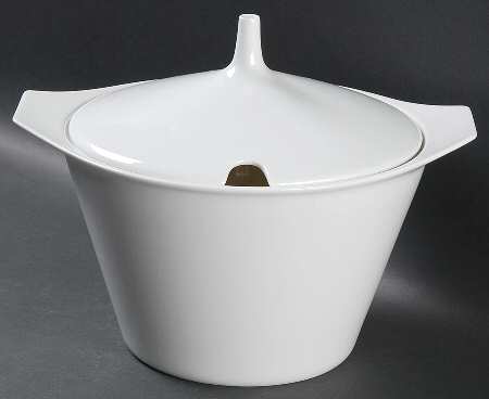 Linear Berlin White Tureen &  Lid