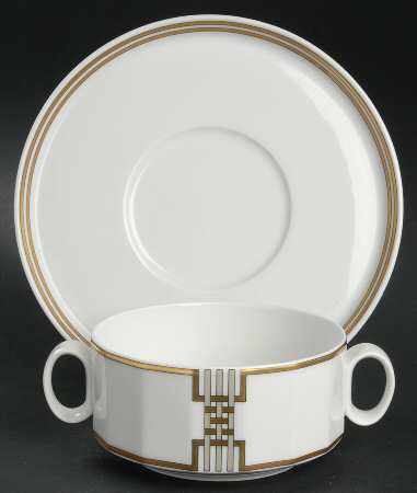 Liniature Flat Cream Soup Bowl & Saucer Set