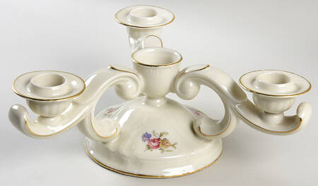 Lombul Gold (Gold Trim) Three Light Candlestick