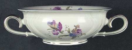 Lombul Gold (Gold Trim) Footed Cream Soup Bowl