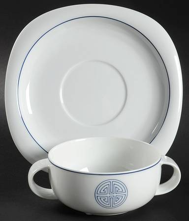 Long Life Flat Cream Soup Bowl & Saucer Set