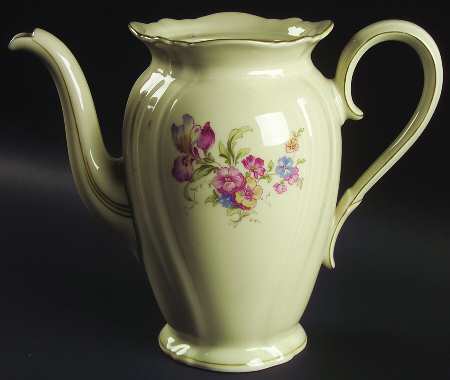 Lombul (Green Trim) Coffee Pot No Lid