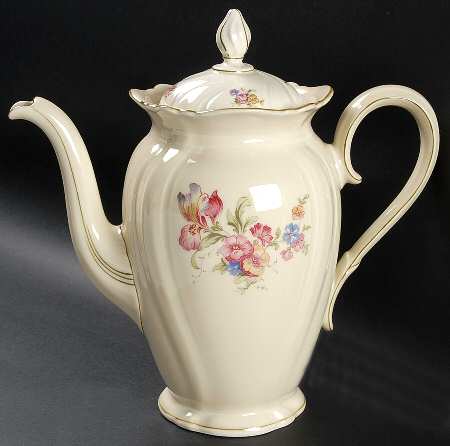 Lombul (Green Trim) Coffee Pot & Lid