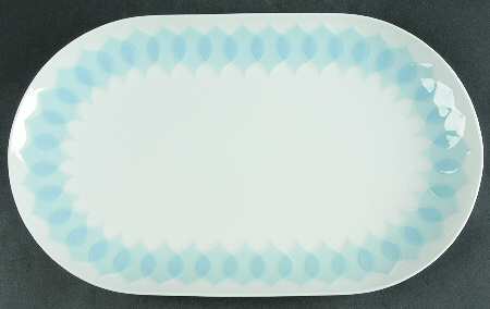 Lotus Azure 15" Oval Serving Platter