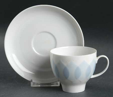 Lotus Azure Flat Cup & Saucer Set