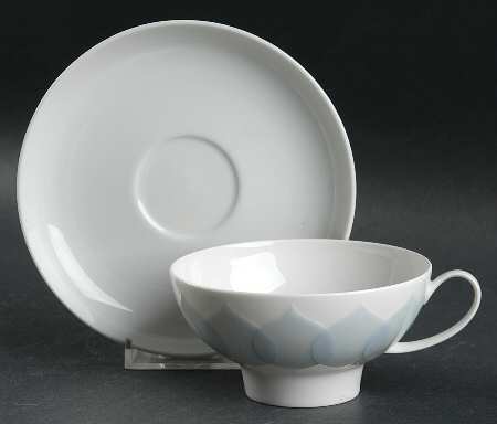 Lotus Azure Flat Cup & Saucer Set