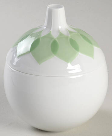 Lotus Green Sugar Bowl & Lid