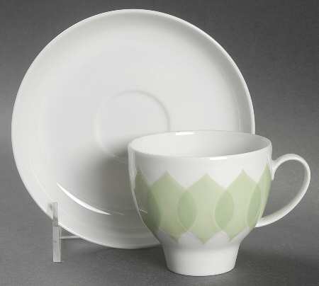 Lotus Green Flat Cup & Saucer Set