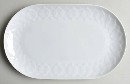 Lotus White 11" Oval Serving Platter