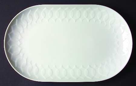 Lotus White 13" Oval Serving Platter