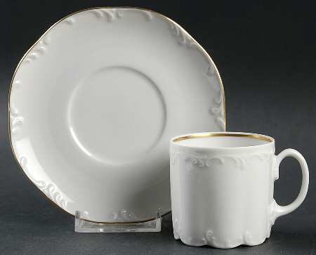 Luisa Gold Flat Demitasse Cup & Saucer Set
