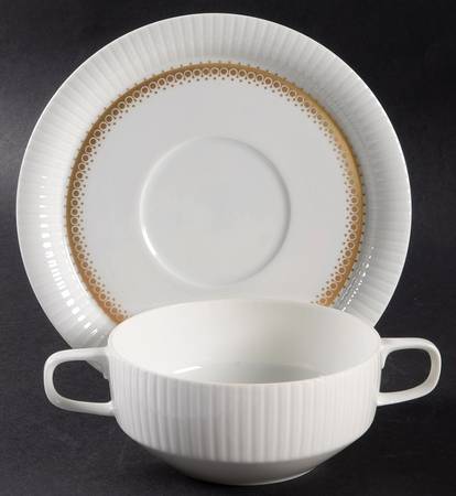 Lyric Flat Cream Soup Bowl & Saucer Set