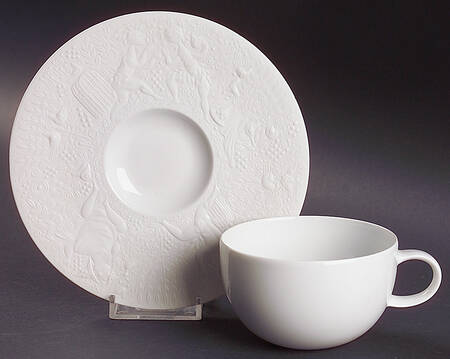 Magic Flute White Flat Cup & Saucer Set