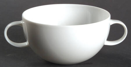 Magic Flute White Flat Cream Soup Bowl